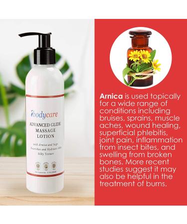 ibodycare Advanced Glide Massage Lotion with Arnica and Sage - Hydrating Hand Cream for Massage Therapy - 8 oz - Buy Online on GoSupps.com
