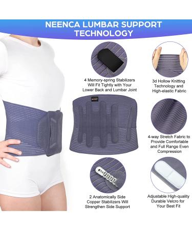 NEENCA Adjustable Magnet Lumbar Support Brace for Back Pain Relief - Spring Stabilizers, Air Mesh Wrap - Ideal for Herniated Disc, Sciatica, Scoliosis - X-Large - Buy Online on GoSupps.com