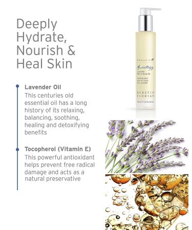 Kerstin Florian Organic Lavender Body Oil - Nutrient-Rich Moisturizer with Vitamin E, Coconut & Jojoba Oil - Natural Essential Oils for Massage & Muscle Relaxation (3.4 fl oz) - Buy Online on GoSupps.com