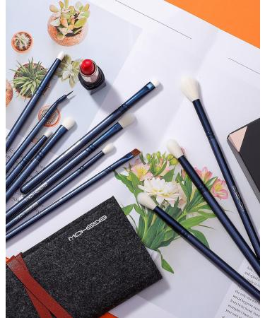 11-Piece Essential Eyeshadow Brush Set - Blue Eye Makeup Brushes for Blending Eyebrow & Eyeliner - Perfect for International Shipping - Buy Online on GoSupps.com