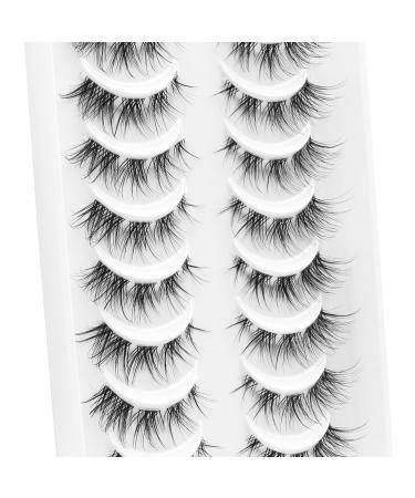 Veleasha Fluffy Wispy Faux Mink Eyelashes - 10 Pairs Criss-Cross False Lashes for Fox Eye Look | International Shipping Available - Buy Online on GoSupps.com