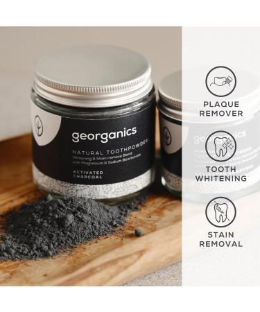 Georganics Organic Tooth Powder - Brighten & Whiten Teeth Naturally Vegan Fluoride-Free 60ml - Orange - Buy Online on GoSupps.com