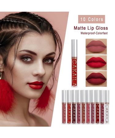10-Piece Waterproof Matte Lip Gloss Set - Long-Lasting Non-Stick & Fade-Resistant Lipstick for Makeup Fans - Buy Online on GoSupps.com