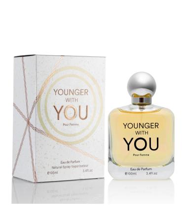 Younger With You for Women EDP - Floral & Fruity Scent - Top Notes of Raspberry Lemon & Neroli - Base Fragrance of Rose & Vanilla - Use Natural & Mild Ingredients - Elegant 100ml Bottle
