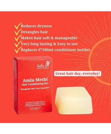 Buy Organic Amla Methi Hair Conditioning Bar - Sulphate & Silicone Free for Soft Tangle-Free Glossy Hair | 2.1 Oz - International Shipping Available - Buy Online on GoSupps.com