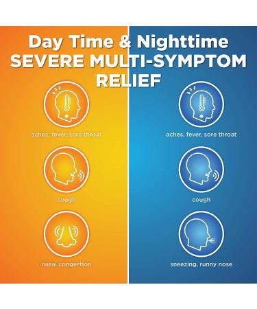Amazon Basic Care Vapor Ice Daytime and Nighttime Severe Cold and Flu Caplets Combo Pack - 48 Count (Pack of 1) - Buy Online on GoSupps.com