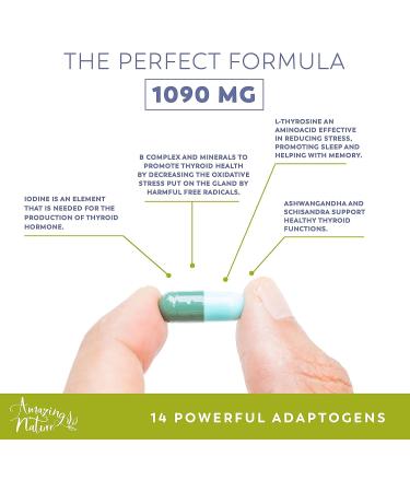 Thyroid Support & Iodine Supplement for Metabolism & Energy with Selenium, Magnesium, Ashwagandha & Kelp - Buy Online on GoSupps.com