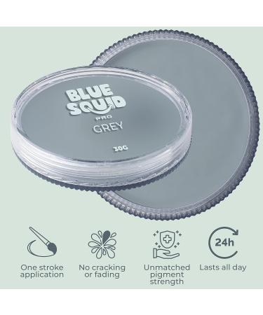 Blue Squid PRO Face Paint - Classic Grey 30g - Water Activated Professional Face & Body Paint for Adults & Kids - Halloween SFX Makeup - Buy Online on GoSupps.com