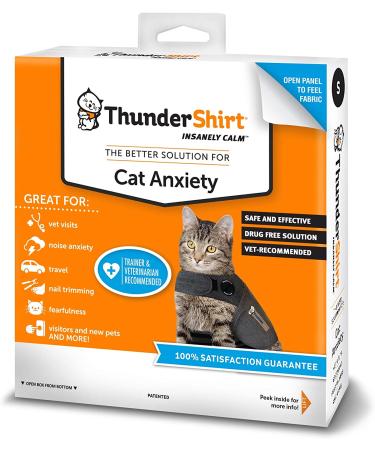 Thundershirt Classic Cat Anxiety Jacket - Vet Recommended Calming Solution for Fireworks, Thunder, Travel & Separation - Heather Gray, Medium (9-13 lbs) - Buy Online on GoSupps.com