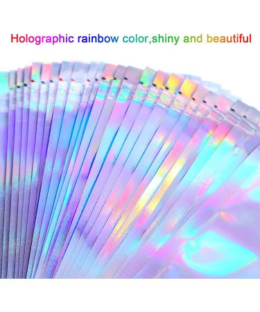 100 Pack 3x4 Inch Smell Proof Holographic Storage Bags for Food - Holographic Color - Buy Online on GoSupps.com
