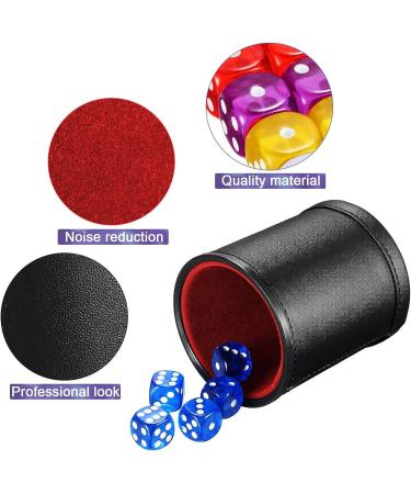 6-Piece PU Leather Dice Cup Set with Quiet Shaker and 30 Dices - Black - Buy Online on GoSupps.com