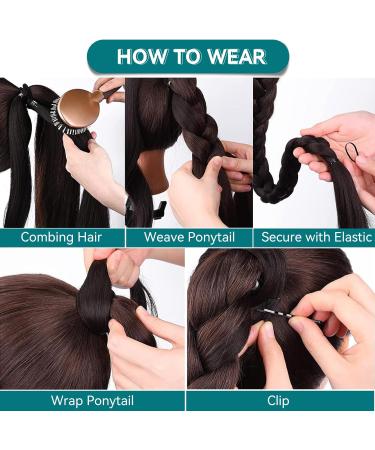 EMMOR Long Braided Ponytail Extension with Hair Straight Wrap Around Ponytail Hair Extensions with Hair Tie Soft healthy Synthetic Hair Piece for Women girls Daily(33 inch Ash Blonde) Ash Blonde 1pc - Buy Online on GoSupps.com
