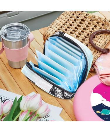 Menstrual Pad Bag with Zipper | Stylish Ladies Napkin Pouch & Tampons Collection Bag for Women and Girls - Animal Bear Design (Color 9) - Buy Online on GoSupps.com