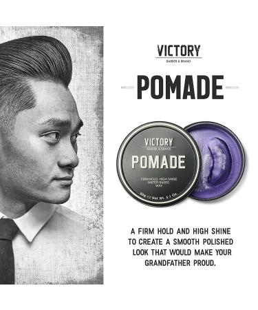 Victory Barber & Brand Men's Hair Pomade | Made in USA | Water Based | High Shine & Strong Hold | Hair Wax for Men - Buy Online on GoSupps.com