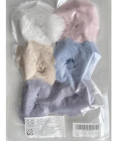 KEYRI 10 Pieces Hair Scrunchies Hair Bobbles for Women Girls Hairband Elastic Hair Ties Hair Scrunchy Soft Hair Bands Plush Faux Fur Rabbit Hair Ties Ponytail Hair Band (White+Pink+Blue+Grey+Khaki) - Buy Online on GoSupps.com