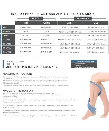 Truform Zipper Compression Stockings - 15-20 mmHg Knee High Medical Socks for Men & Women - Open Toe - Beige - Medium (1 Pair - Buy Online on GoSupps.com