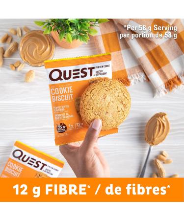 Quest Nutrition Peanut Butter Protein Cookie High Protein Low Sugar High Fibre Keto Friendly 15g Protein 1g Sugar 12ct - Buy Online on GoSupps.com