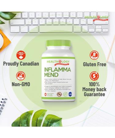 Healthology INFLAMMA-MEND | Inflammation Support | Anti-Inflammatory Supplement | Pain Relief | Reduce Swelling | 60 Soft-Gel Capsules | Fish Oil EPA DHA Curcumin Bromelain Magnesium Lipase - Buy Online on GoSupps.com