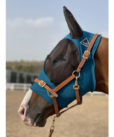 TGW Riding Horse Fly Mask - Super Comfort & Elasticity with Ears | Medium Dark Green - Buy Online on GoSupps.com