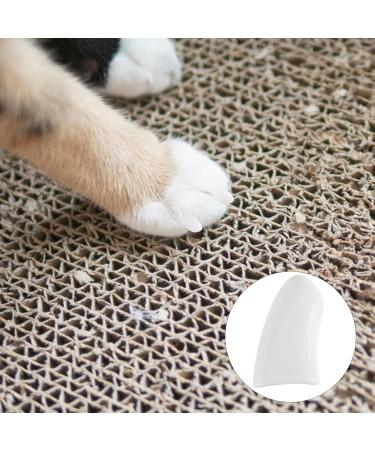 UKCOCO 40 Pcs Cat & Dog Nail Caps - Claw Protection Covers for Cats & Dogs - White 1x0.8cm - Buy Online on GoSupps.com