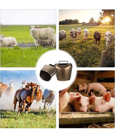 HEALLILY 2Pcs Cow Horse Sheep Grazing Copper Bells Cattle Farm Animal Copper Loud Bronze Bells Animal Anti-Lost Accessories Bell Cattle Farm Animal Loud Bronze Bell L 6.3*4.8*3cm - Buy Online on GoSupps.com