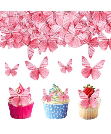 Alegre 72 edible butterflies decorative cake pink butterflies tortendendeco edible dining paper tortendendeko birthday butterfly cake decoration wedding muffin decoration edge for wedding baby party - Buy Online on GoSupps.com