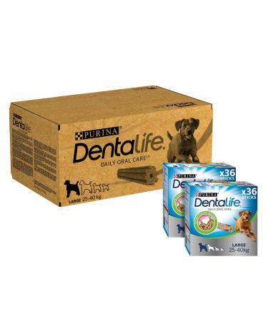 DENTALIFE Large Dog Treat Dental Chew 36 Stick Pack of 2