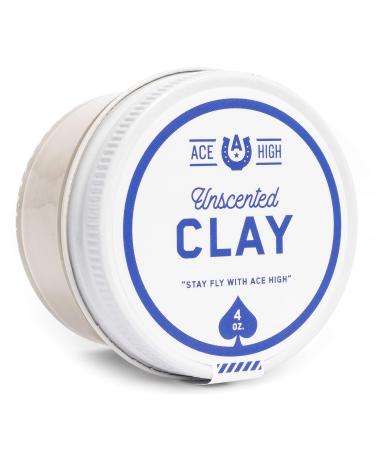 Ace High Unscented Hair Clay, Strong Hold, Satin to Matte Finish, Adds Texture and Thickness, 4oz