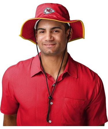 FOCO Kansas City Chiefs NFL Team Logo Sun Bucket Hat | Solid Team Color - Buy Online on GoSupps.com