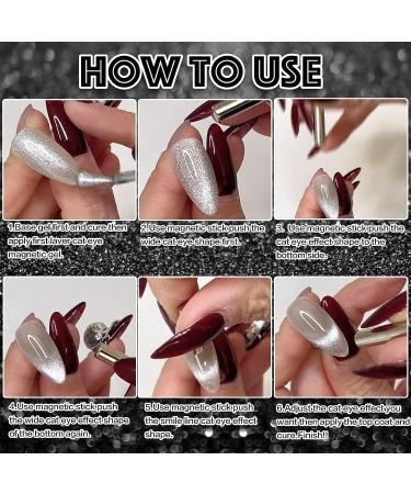 AHAMIOU Crystal Cat Eye Gel Polish Kit - 9D Holographic Magnetic Cats Eyes Nail Polish Set - Buy Online on GoSupps.com