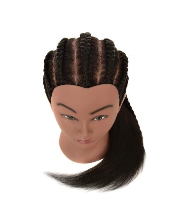 RIHANNAHAIR 100% Real Human Hair Mannequin Head with Stand - Cosmetology Practice Manikin for Braiding, Styling, Coloring, and Cutting - Buy Online on GoSupps.com