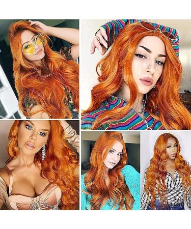 Colorfulpanda Long Wavy Orange Ginger Wig for Women - Realistic Synthetic Hair for Everyday and Halloween Parties - Buy Online on GoSupps.com