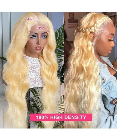 YUTU 26 Inch 613 Body Wave Blonde Lace Front Wig Human Hair | 180% Density 13x4 Pre Plucked with Baby Hair - Buy Online on GoSupps.com