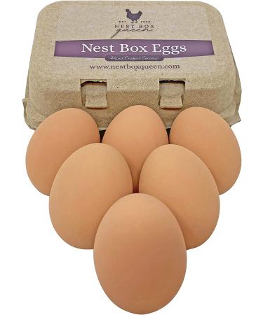 Queen Ceramic Chicken Nest Eggs - 6 Pack Brown for Nest Box Training - Buy Online on GoSupps.com