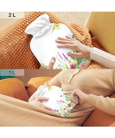 Flower & Hummingbird Hot Water Bottle 1L - BPA Free Pain Relief Bag for Headaches Neck & Shoulders - International Shipping - Buy Online on GoSupps.com