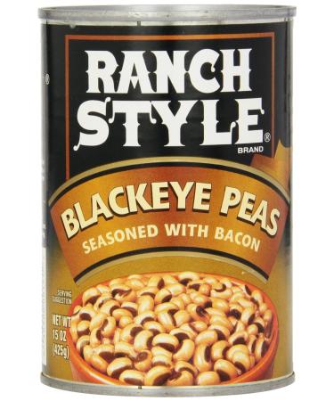 Ranch Style Blackeye Peas with Bacon 15 Ounce Can (Pack of 6)