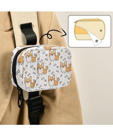 Buy Cute Corgi Dog Pill Organizer Case - 7 Day Travel Pill Box & Portable Vitamin Holder in Yellow Puppy Bone Design - Buy Online on GoSupps.com