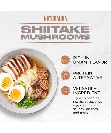 Premium Japanese White Flower Dried Shiitake Mushrooms - Grade AAA - 16 Ounces - Product of Japan by NATURAURA - Buy Online on GoSupps.com