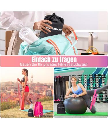 Resistance Bands Set - 8er Fitnessbands aus 100% Latex mit Anleitung & Taschen | Ideal f r Yoga Pilates Krafttraining & Physiotherapie - Buy Online on GoSupps.com