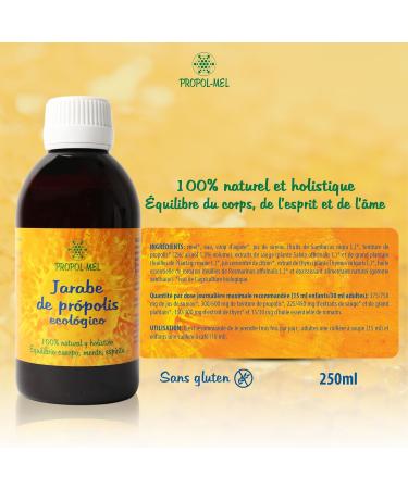 Propol-Mel - Organic Propolis Syrup | 250ml | Natural Antiseptic and Anti-inflammatory | For Cough and Mucus in the Throat | Gluten Free | Thins Mucus | Lubricates the Throat - Buy Online on GoSupps.com