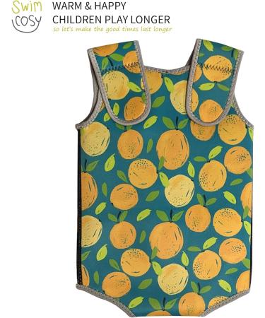 Swim Cosy Baby/Toddler Wetsuit Vest UPF50 - Neoprene Wrap Design for Boys/Girls 0-3 years - Unicorns Dinosaurs Ducks - Orange Splash - SMALL 0-6 Months - Buy Online on GoSupps.com