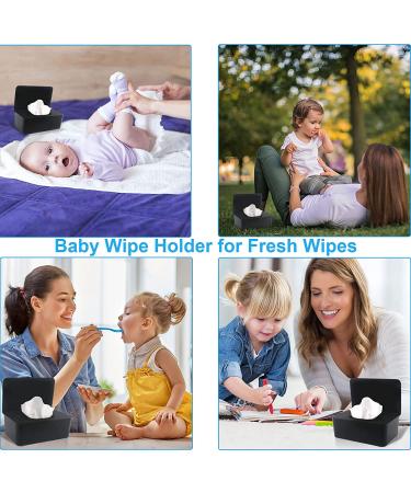 LEQXGO Baby Wipes Dispenser - Non-Slip Case with Sealing Design Lid in Black - Buy Online on GoSupps.com