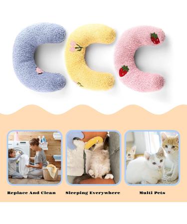 Homelifthub Fluffy Cat Bed Pillows - 3 Pack for Indoor Cats, Rabbit Design, Pink, Blue, Yellow - Buy Online on GoSupps.com