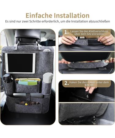 Lucmo Car Backrest Protection & Seat Organizer | Waterproof Multi-Functional Storage Bag with Tablet Holder & Multiple Pockets - Ideal for International Shipping - Buy Online on GoSupps.com