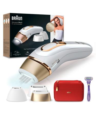 Braun Ipl Silk Expert Pro 5 hair removal device women/men 3 attachments visible hair removal designed in Germany Venus Razor alternative to laser hair removal PL5267 white/gold - Buy Online on GoSupps.com