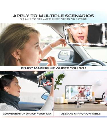 Espejo de Tocador con Visera Solar para Autom vil Recargable - 60 LED, 3 Modos de Luz - Negro - Buy Online on GoSupps.com