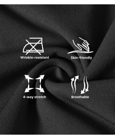 Amoy Women's Straight Leg Dress Pants - Black, Large | Stretch Work Slacks for Office Business Casual & Yoga - Buy Online on GoSupps.com