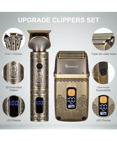 Scttomon T-Blade Hair Trimmers & Electric Shavers for Men - Beard Trimmer Grooming Kit with Triple Blades - Waterproof Cordless Design - Buy Online on GoSupps.com