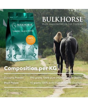 BulkHorse Turmeric + Black Pepper | 1000g for Joint Function & Digestion | No Added Sugar | Premium Quality Superfood - Buy Online on GoSupps.com