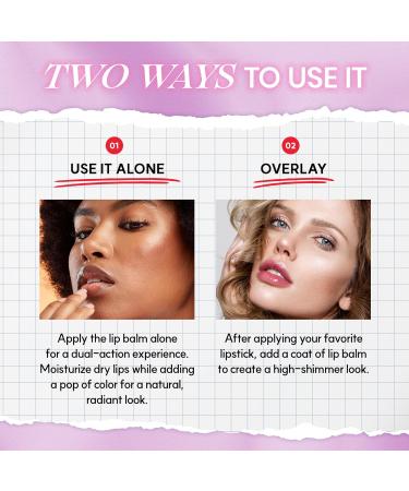 NOLAHOUR Glowing Color Lip Balm 0.35 Oz| Hydrating Lip Balm Lip Gloss for Girls | Vegan Lip Balm & Lip Plumping Gloss | Lip Glowy Balm & Lip Care for Dry Lips | Moisturizing Lip Balm Shy Plum - Buy Online on GoSupps.com